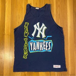 New York Yankees Mitchell & Ness Tank Top Shirt Cotton Retro Muscle Tee